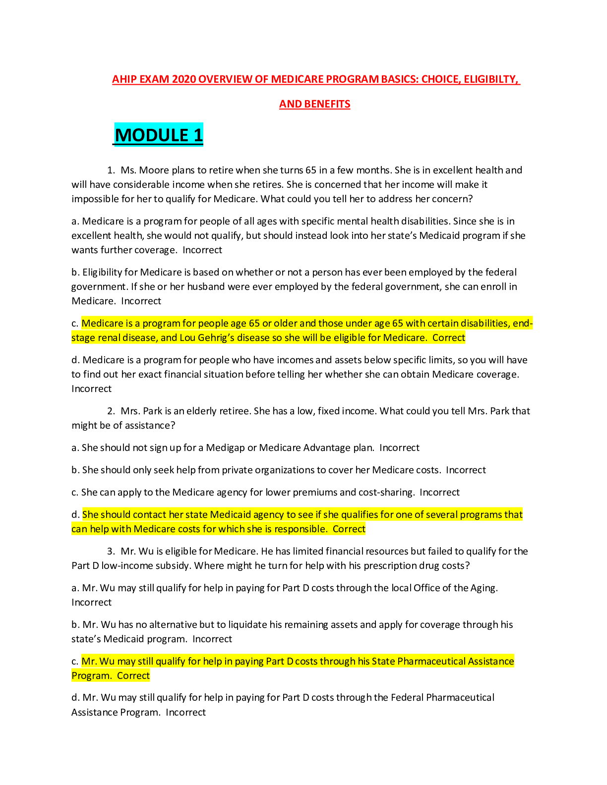 Preview image for AHIP - Final Examination (2022/2023) (Verified Answers by GOLD rated Expert, Download to Score A)